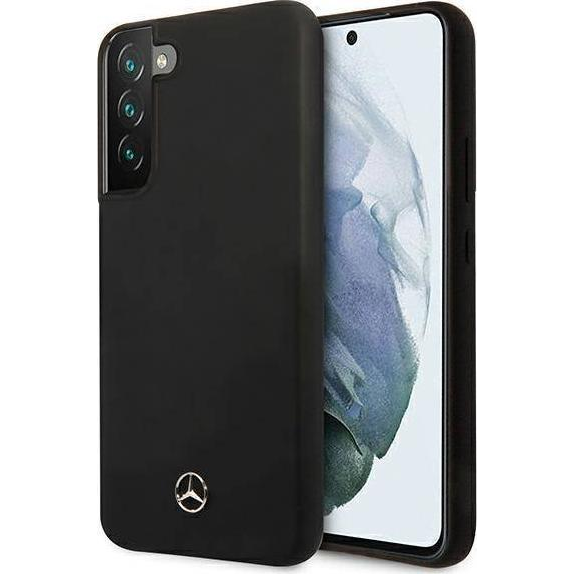 CG MOBILE MERCEDES SILICONE szilikon telefonvédő (mikrofiber plüss belső, matt, kameravédő) FEKETE Samsung Galaxy S22 (SM-S901) (MEHCS22SSILBK)