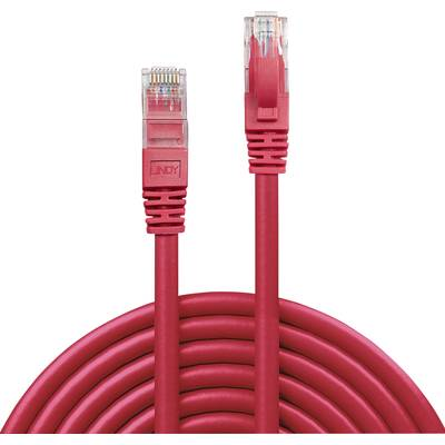 RJ45 Hálózat Csatlakozókábel CAT 6 U/UTP 5.00 m Piros Védővel LINDY (48035)