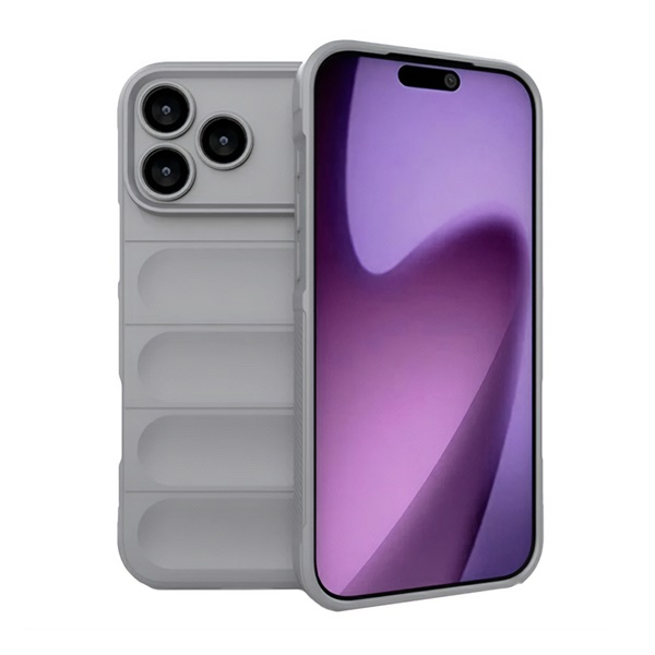 Szilikon telefonvédő (ütésállóság, kameravédő, 3D) VILÁGOSSZÜRKE Apple iPhone 17 Pro "Gigapack csomagolás" (GP-173662)