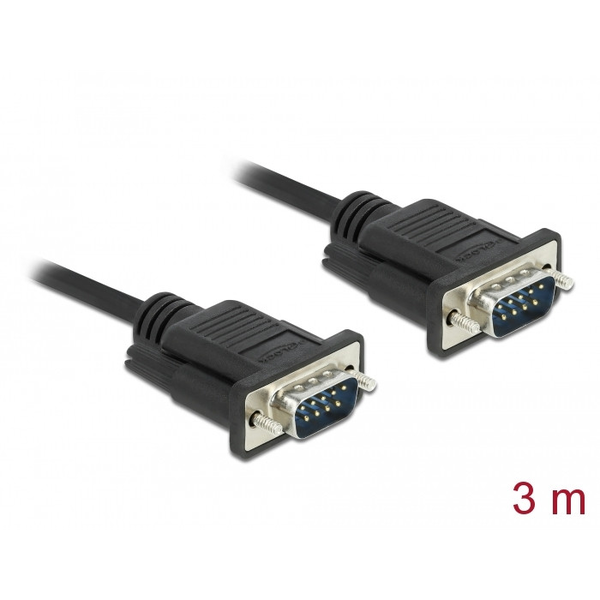 DELOCK Seriell Kabel RS-232 D-Sub9 St zu Bu m. Steckergeh.3m