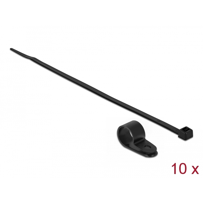 Delock Fekete színű, összekapcsoló pánt készlet 15,8 mm H 350 x Sz 4,8 mm kábelekkel (18872) (18872)
