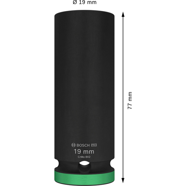 PRO Impact Steckschlüsseleinsatz 19mm, 1/2" (schwarz, tief)