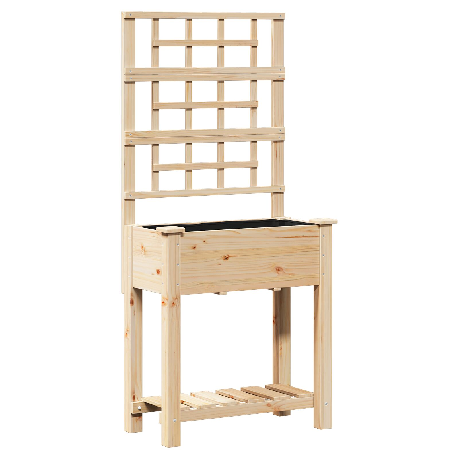 Kerti Virágtartó Kápolnával és Polccal 71x37x152 cm Tömör Fenyő (42006570)