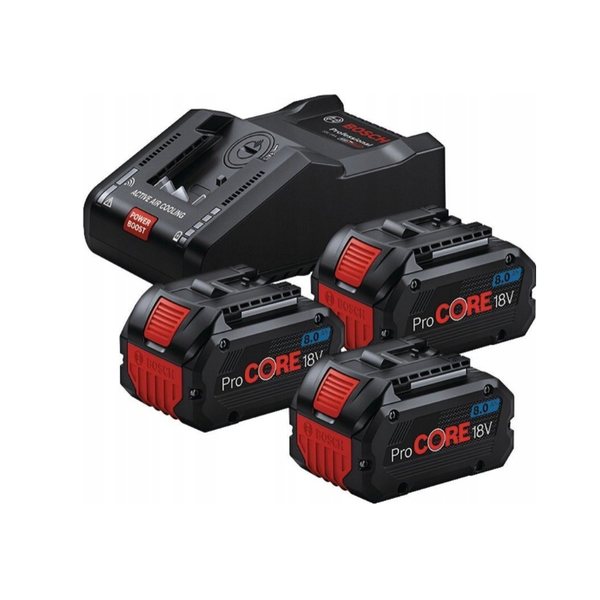 BOSCH Akkumulátor szett ProCORE 18V / 3 x 8,0 Ah + GAL18V-160 gyorstöltő
