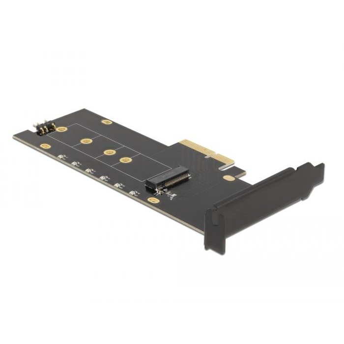 Delock PCI Express x4-kártya - 1 x belső NVMe M.2 Key M hűtőbordával és RGB LED megvilágítással - alacsony profilú (89013) (delock89013)