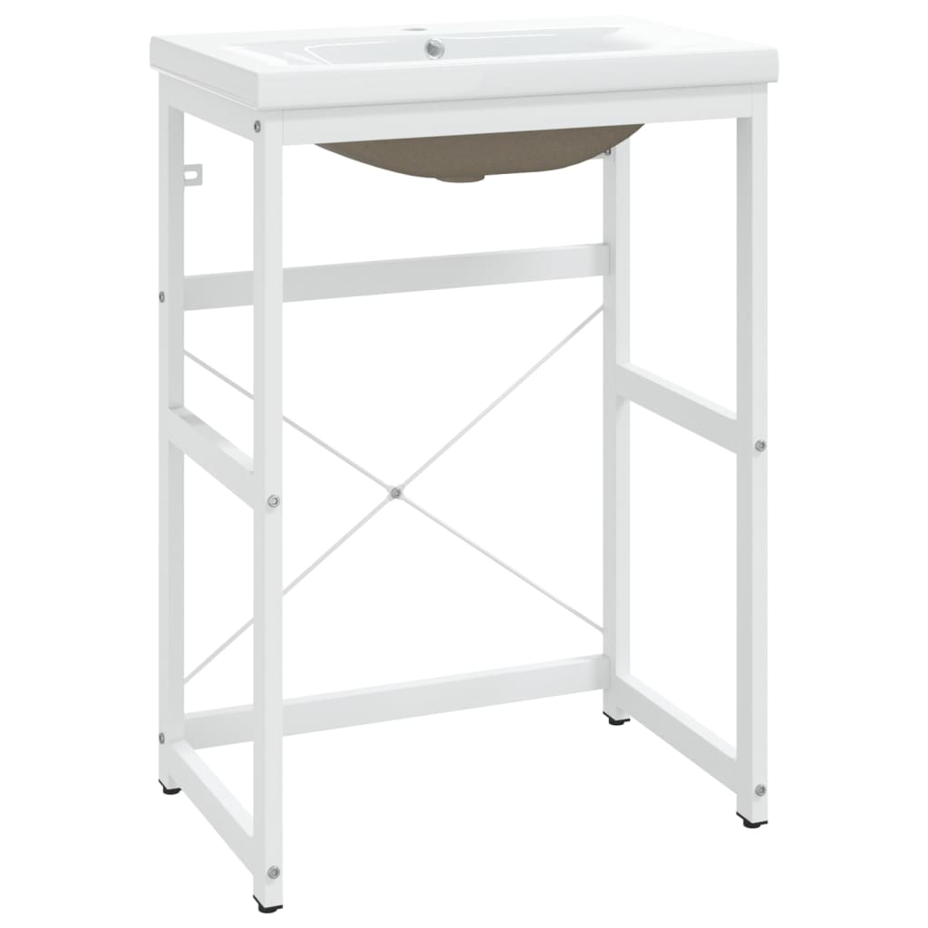 fehér vas fürdőszobai mosdókagylóváz beépített mosdóval (3101386)