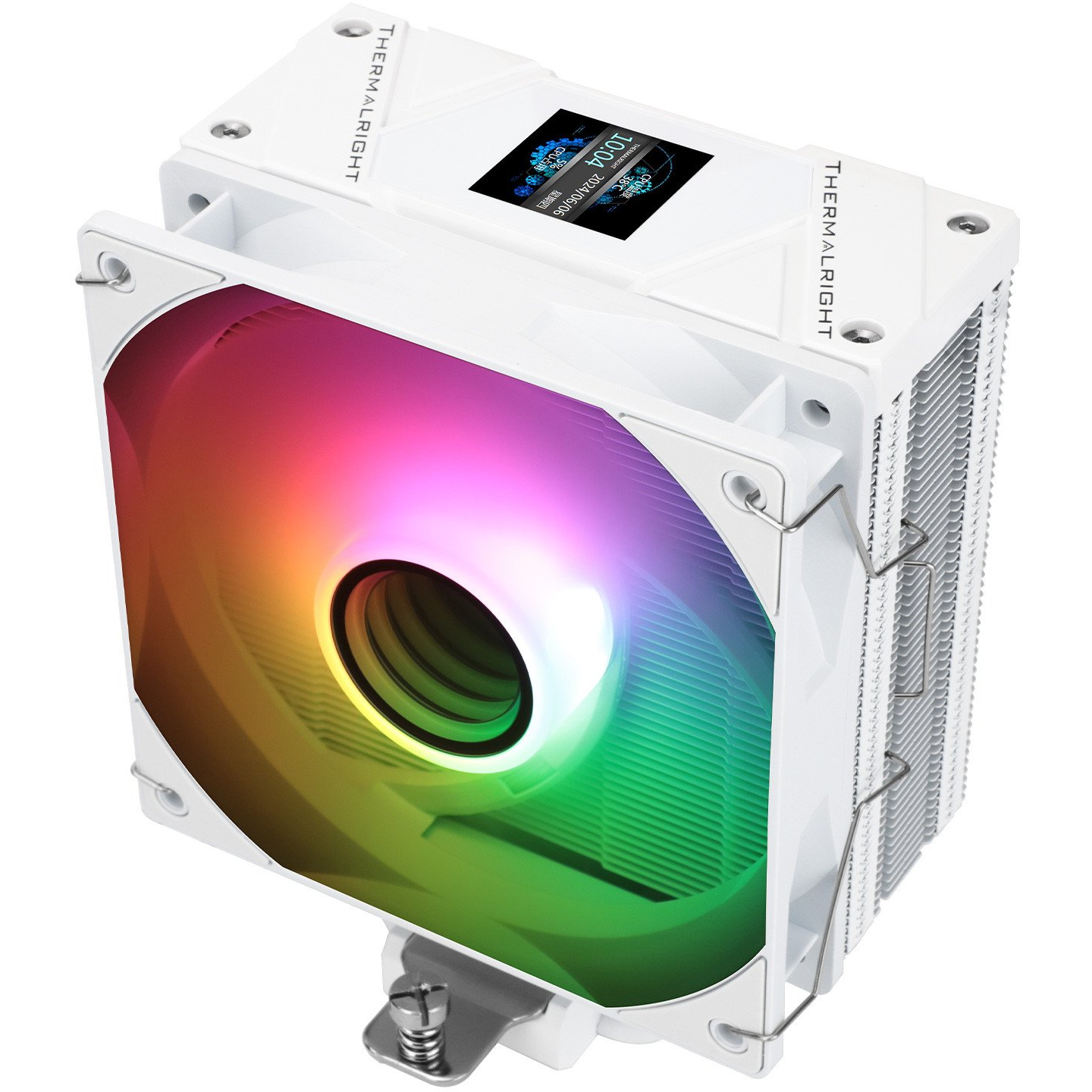Thermalright Assassin Spirit 120 Vision White ARGB Processzor Hűtő 1.54" LCD Kijelzővel (814256018449)