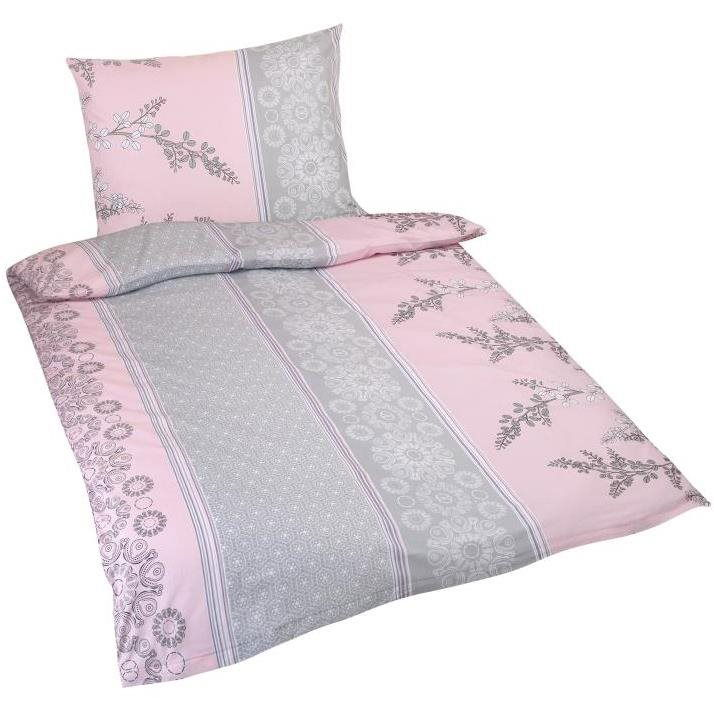 Bellatex pamut - 140×200, 70×90 cm - rózsaszínes szürke bokor (4832)