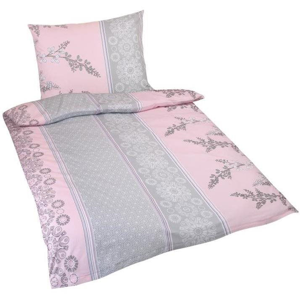 Bellatex pamut - 140×200, 70×90 cm - rózsaszínes szürke bokor