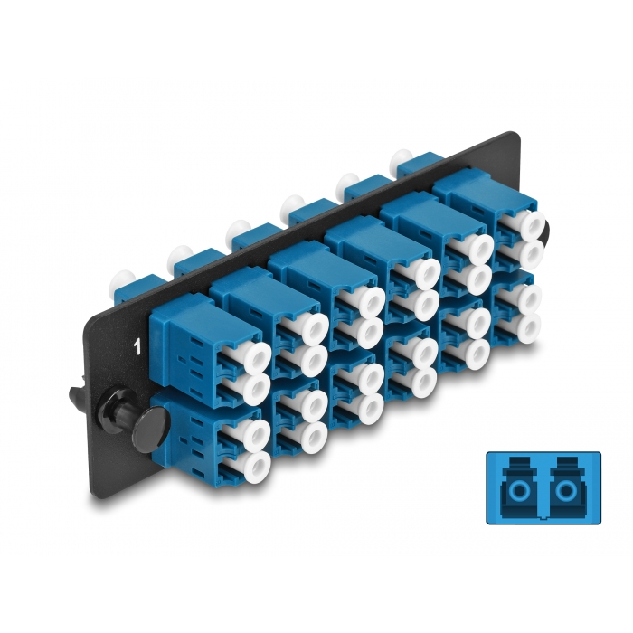 Delock Üvegszálas Adapter Panel LC Duplex UPC 12 Port kék (66930) (66930)