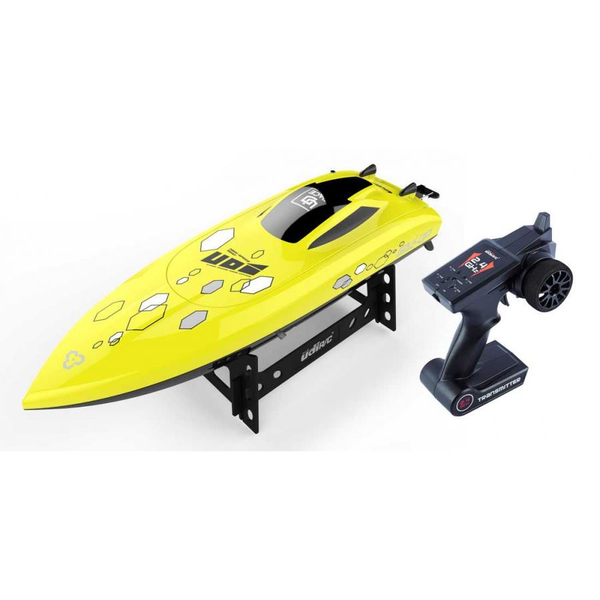 Моторна лодка с дистанционно управление, Fleg, Пластмаса, 2.4 GHz (GF8001), Жълта