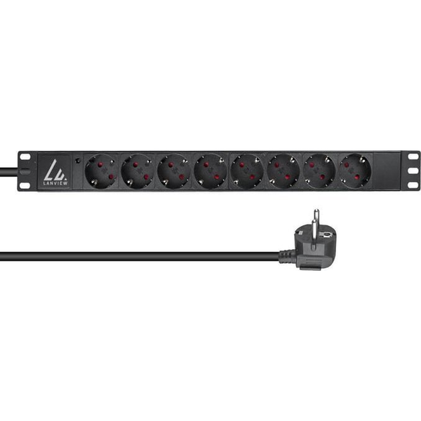 Lanview LVR-2MSCH-LIC-SCH8 unità di distribuzione dell'energia (PDU) 8 presa(e) AC 1U Nero