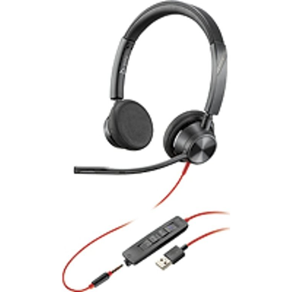 POLY Blackwire 3320 Auricolare Cablato A Padiglione Ufficio USB tipo-C Nero