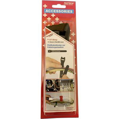 Tépőzáras kábelkötöző 10db-os szett 300 mm x 16 mm fekete színben Fastech 803-330C (803-330C)
