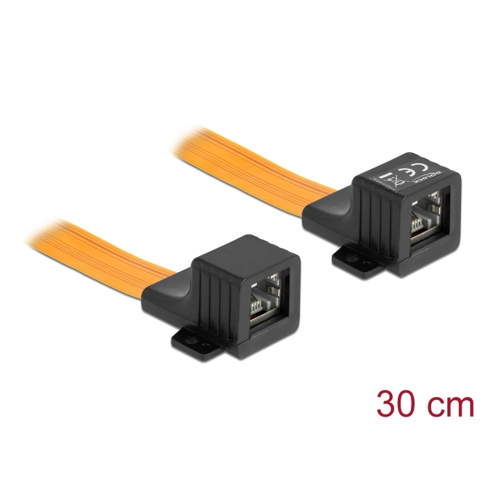 Delock RJ45 FPC (Flexibilis Nyomtatott Áramkör) ablakon átbújtató, 30 cm (87031) (87031)