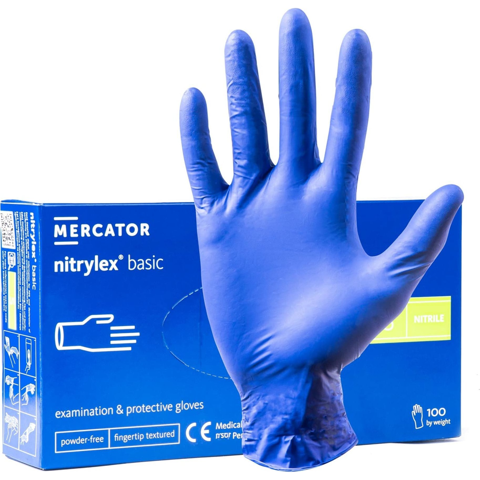 Nitrylex basic dark blue púdermentes nitril vizsgálókesztyű, M méret ( )