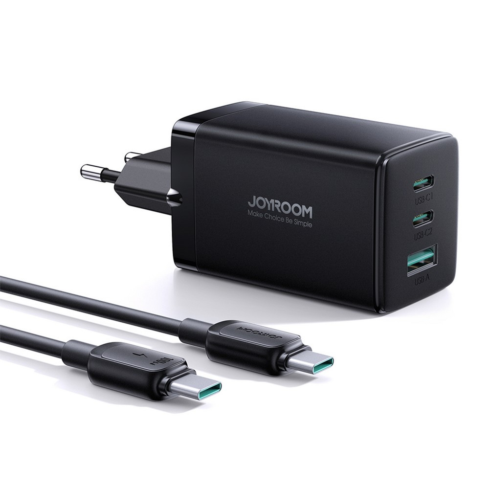 Joyroom TCG01 2x USB-C / USB-A Hálózati töltő - Fekete (65W) (SUNS0286-B)