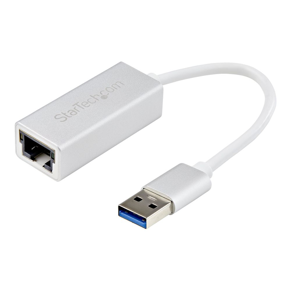StarTech.com USB 3.0 to Gigabit Network Adapter - Silver - Sleek Aluminum Design for MacBook, Chromebook or Tablet - Native Driver Support (USB31000SA) - network adapter - USB 3.0 - Gigabit Ethernet x 1 (USB31000SA)
