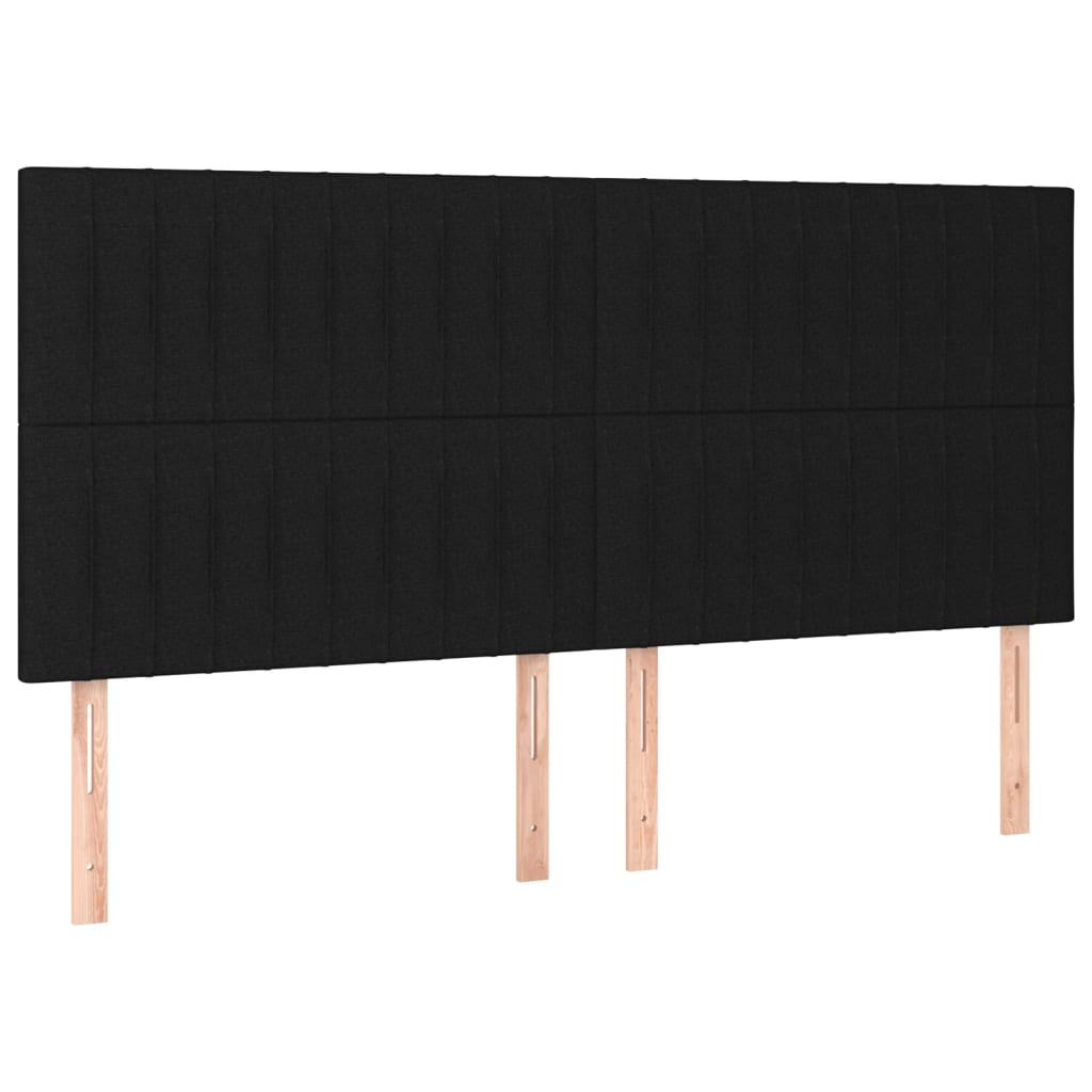 4 db fekete szövet fejtámla 80 x 5 x 78/88 cm (3116578)