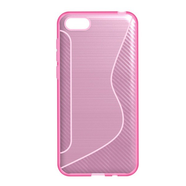 Szilikon telefonvédő (S-line, karbon minta) RÓZSASZÍN [Honor 7S] (5996457803583)
