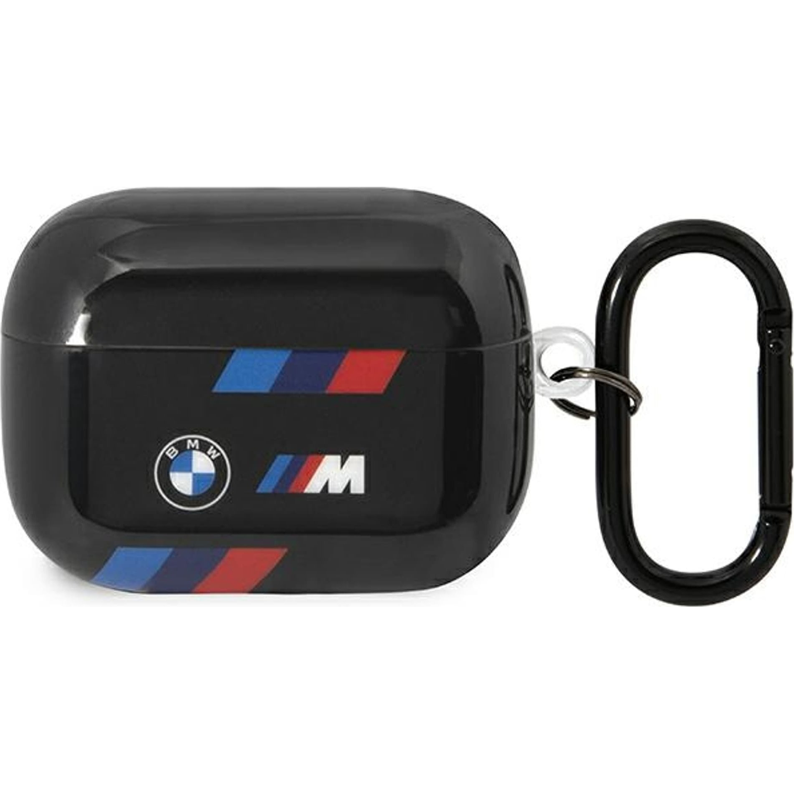 BMW BMAP222SOTK AirPods Pro 2 Borító - Tricolor Stripes, Fekete (BMW000618)