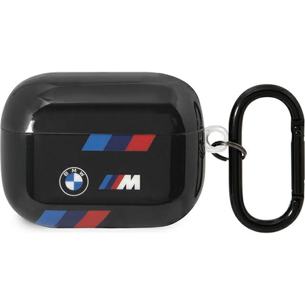 BMW BMAP222SOTK AirPods Pro 2 Borító - Tricolor Stripes, Fekete