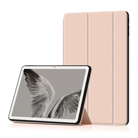 gigapack Tok álló, bőr hatású (FLIP, oldalra nyíló, TRIFOLD, asztali tartó) ROZÉARANY Google Pixel Tablet " csomagolás" (GP-146606)
