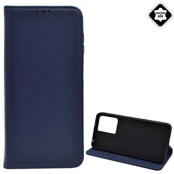 Gigapack Xiaomi Redmi Note 12 4G valódi bőr fliptok sötétkék (GP-138771)