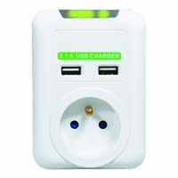  Logo Cordless 1 gniazdko, 2x USB