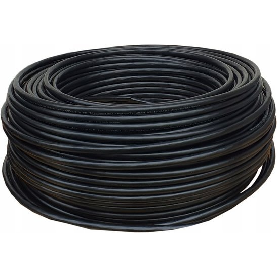 CAT 6 U-UTP outdoor installation cable, 250 MHz Fca (PVC), AWG 24/1, w/o cross, 100 m, sx, black (DK-1611-V-1-OD)