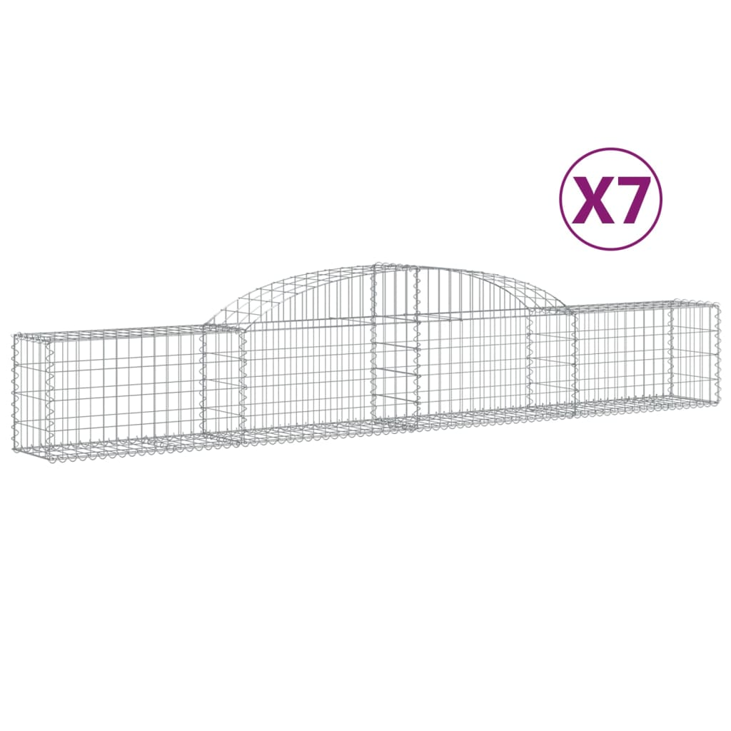 7 db íves horganyzott vas gabion kosár 300x30x40/60 cm (3146472)