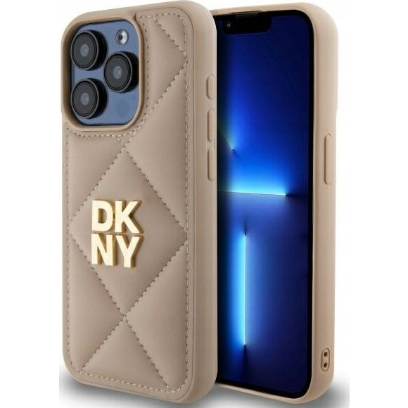 DKNY PREŠIT OVITEK STACK LOGO ZA IPHONE 15 PRO MAX BEŽ