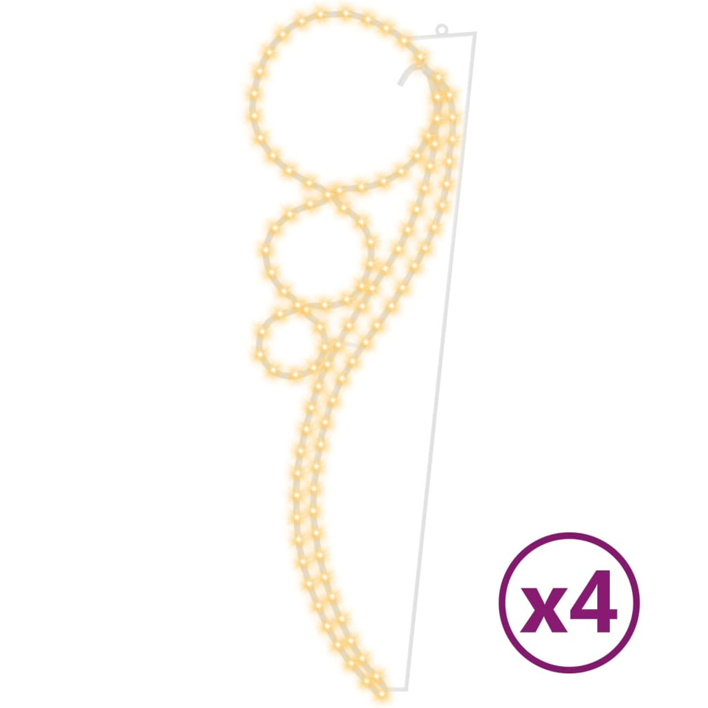 4 db meleg fehér gömb alakú fényfüzér 111,5 x 35 x 4,5 cm (3154329)