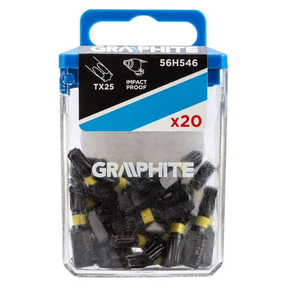Graphite ütvecsavarozó bitek TX25, 20db (56H546)