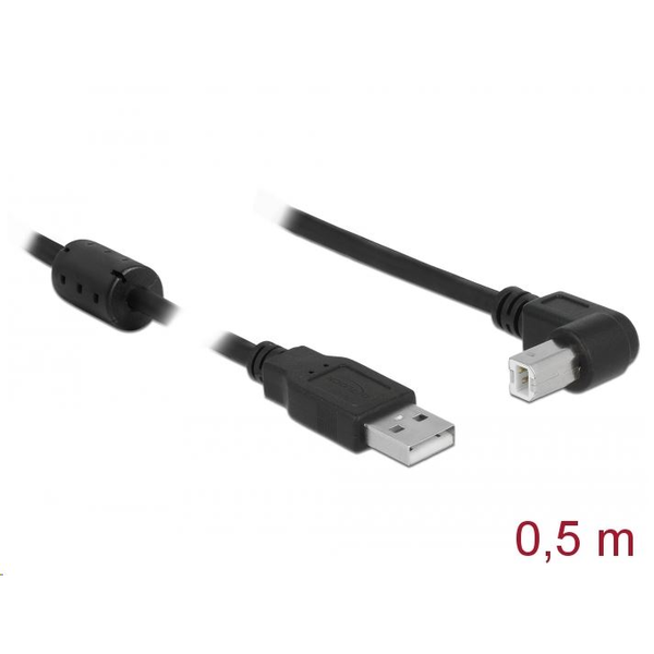 DeLOCK 0.5m, USB 2.0-A / USB 2.0-B kabel USB 0,5m USB-A USB-B černý