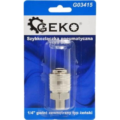  Geko SZYBKOZŁĄCZKA PNEUMATYCZNA TYP ŻEŃSKI 1/4" GWINT ZEWNĘTRZNY (BLISTER) (10/100) G03415 GEKO