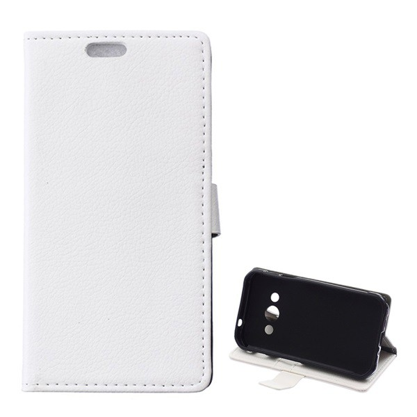 Tok álló, bőr hatású (FLIP, oldalra nyíló, asztali tartó funkció, prémium) FEHÉR [Samsung Galaxy Xcover 3 (SM-G388)] (5996457547418)