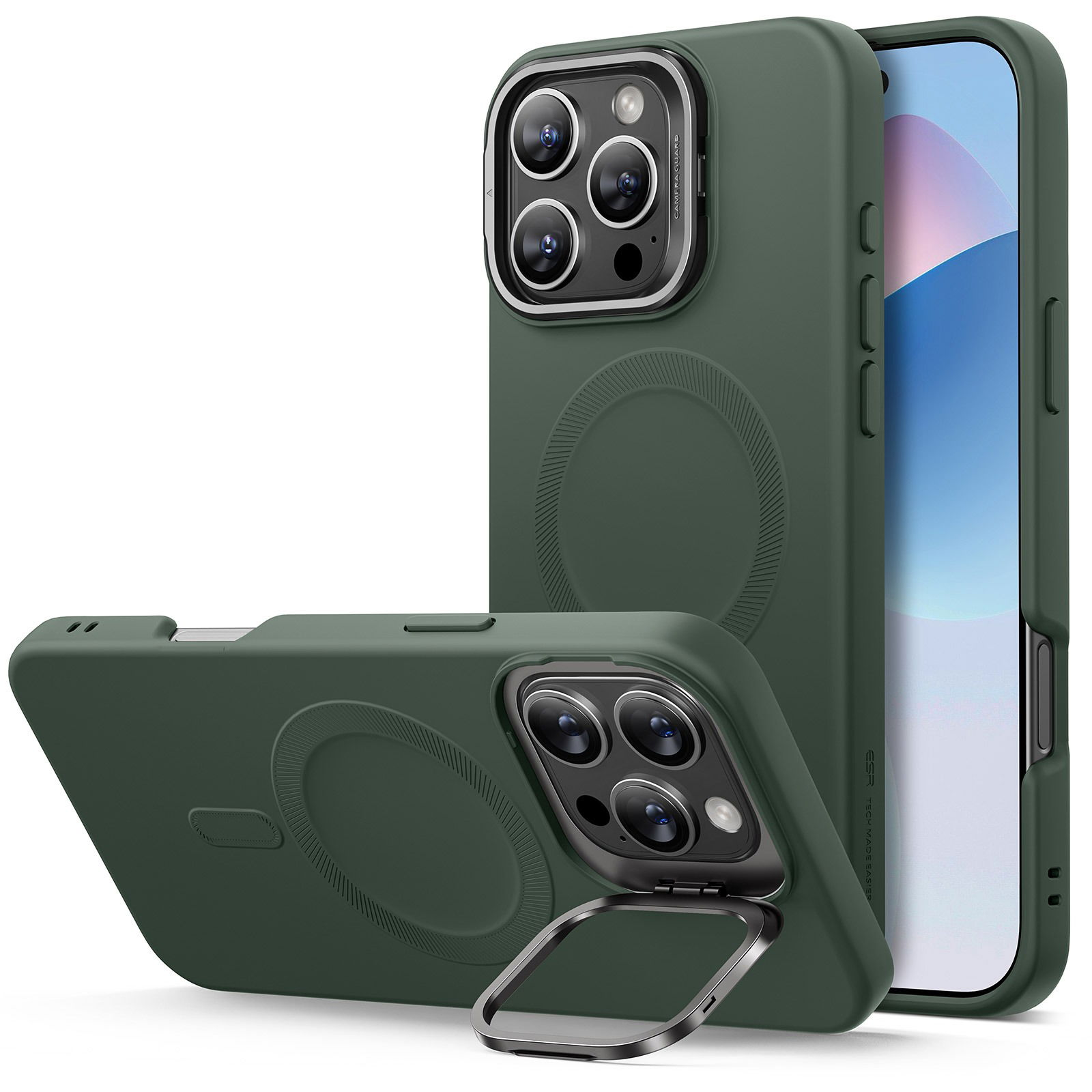 ESR Cloud Soft Case with Stash Stand (HaloLock) iPhone 16 Pro Max Green tok (1A7870501)