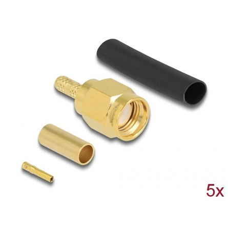 DELOCK RP-SMA Stecker zum Crimpen RG-174/RG-316 Schrumpfschl