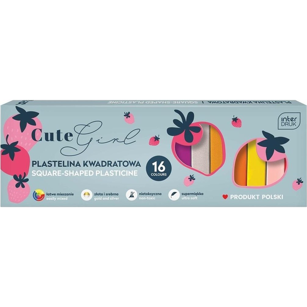  Interdruk Plastelina kwadratowa 16 kolorów Cute Girl
