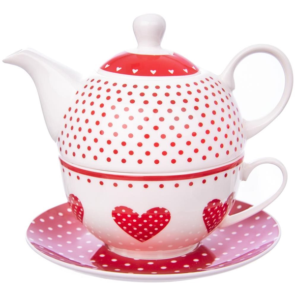 Porcelán teáskészlet 3 db PÖTTYÖS