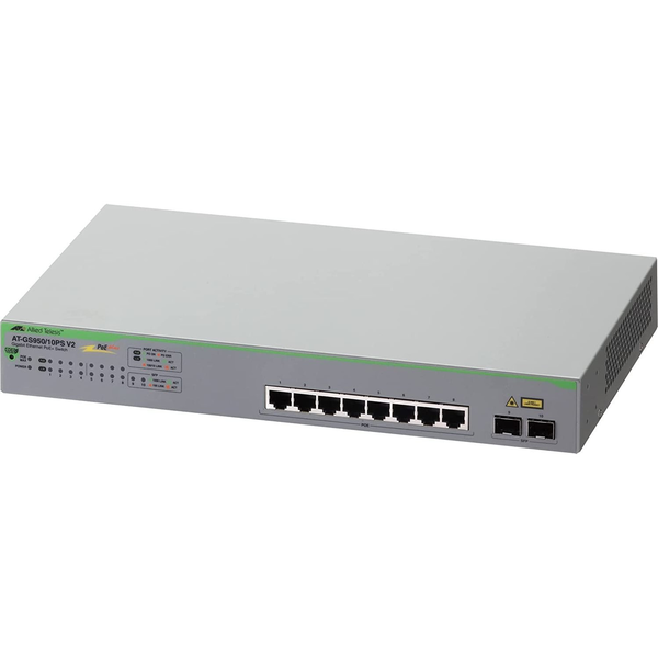 Allied Telesis GS950/10PS Managed Gigabit Ethernet (10/100/1000) Power over Ethernet (PoE) Groen, Grijs