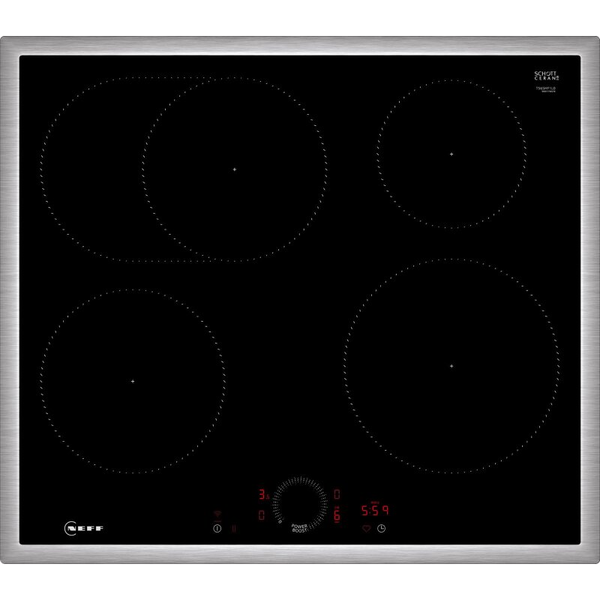 Neff T56SHF1L0 varná doska Čierna, Nerezová oceľ Vstavaný 60 cm Indukčná varná doska so zónami 4 zone(s)