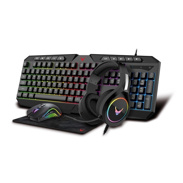 OMEGA Szett VARR Gaming, billentyűzet RGB + egér + fejhallgató + egérpad - VG4IN1SET03