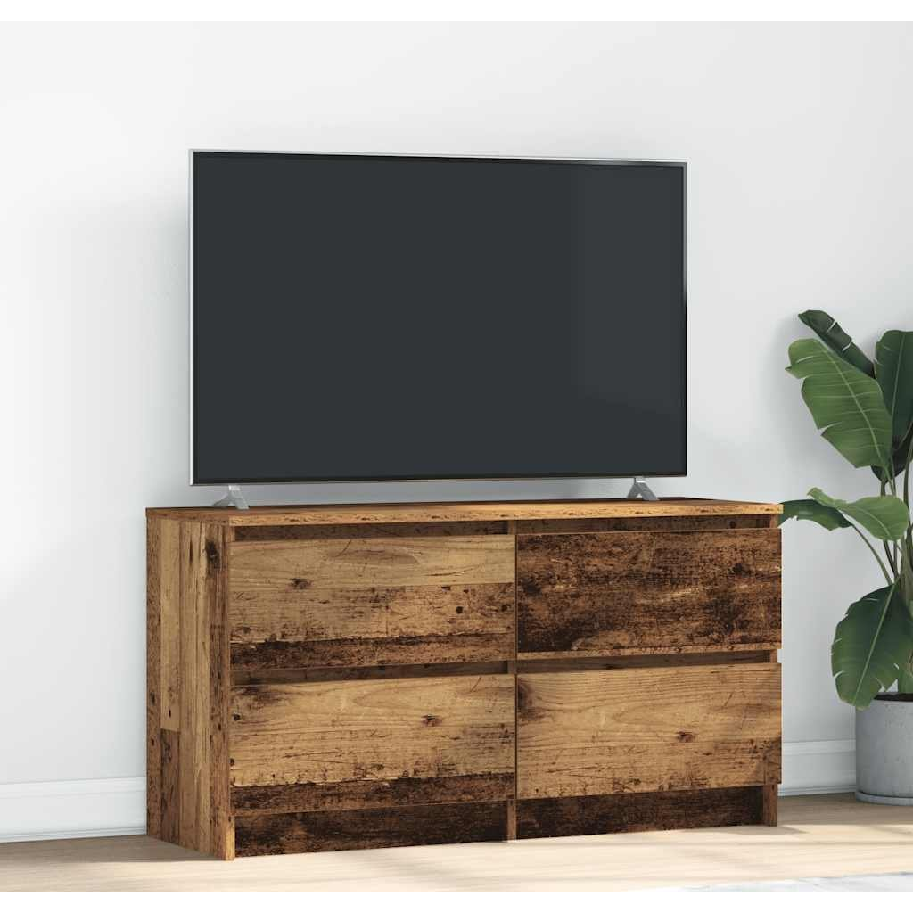 antik fa színű szerelt fa TV-szekrény 100x35x54 cm (861803)
