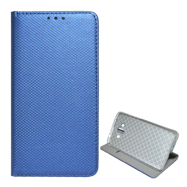 Tok álló, bőr hatású (FLIP, oldalra nyíló, asztali tartó funkció, rombusz minta) SÖTÉTKÉK [Huawei Mate 10] (5996457746644)