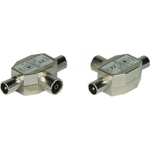 InLine 69914 kabel kønsskifter 2xCoax Koaksial Sølv