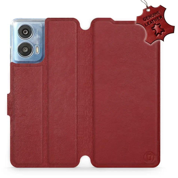 Mobiwear Motorola Moto G24 Power sötétpiros bőr tok - L_DRS