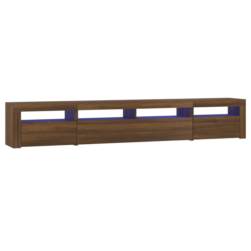 barna tölgyszínű TV-szekrény LED-lámpákkal 240x35x40 cm (3152729)