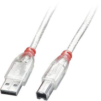 Lindy 41751 USB-kabel USB 2.0 0,5 m USB A USB B Transparant